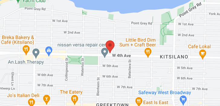map of 408 3235 W 4TH AVENUE